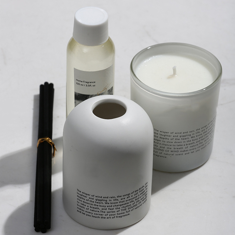 Candle supplier customized own brand wholesale Luxury scented candle and diffuser gift set with private design